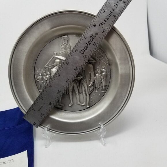 1975 Marcel Jovine Plate 8.5" The Articles of Confederation Bicentennial Pewter - Picture 4 of 6